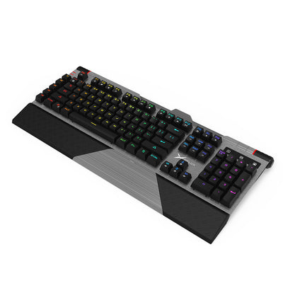 KM16 Aluminum Cover Mechanical Gaming Keyboard with Plamrest